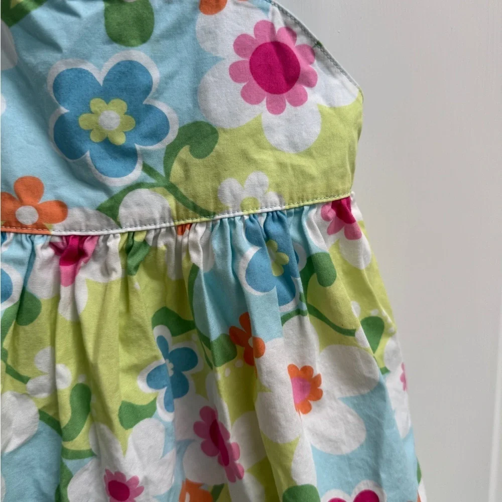 Gymboree 3T Girls Floral Dress with Blue and Pink Sleeveless Dress